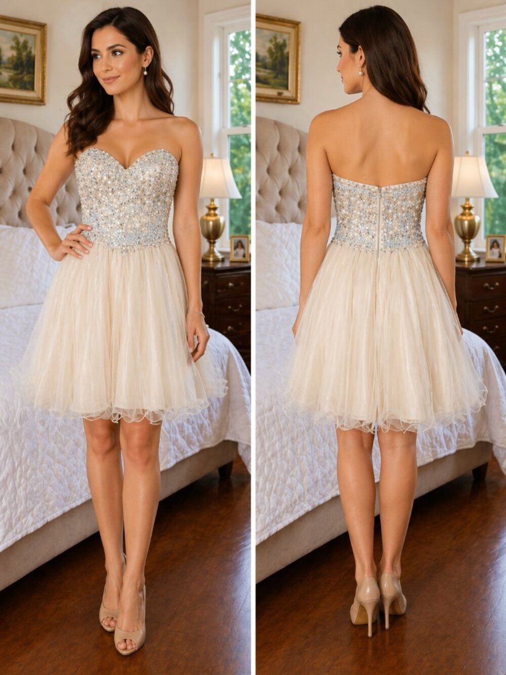 Terani Couture Jeweled Formal Strapless Dress $407